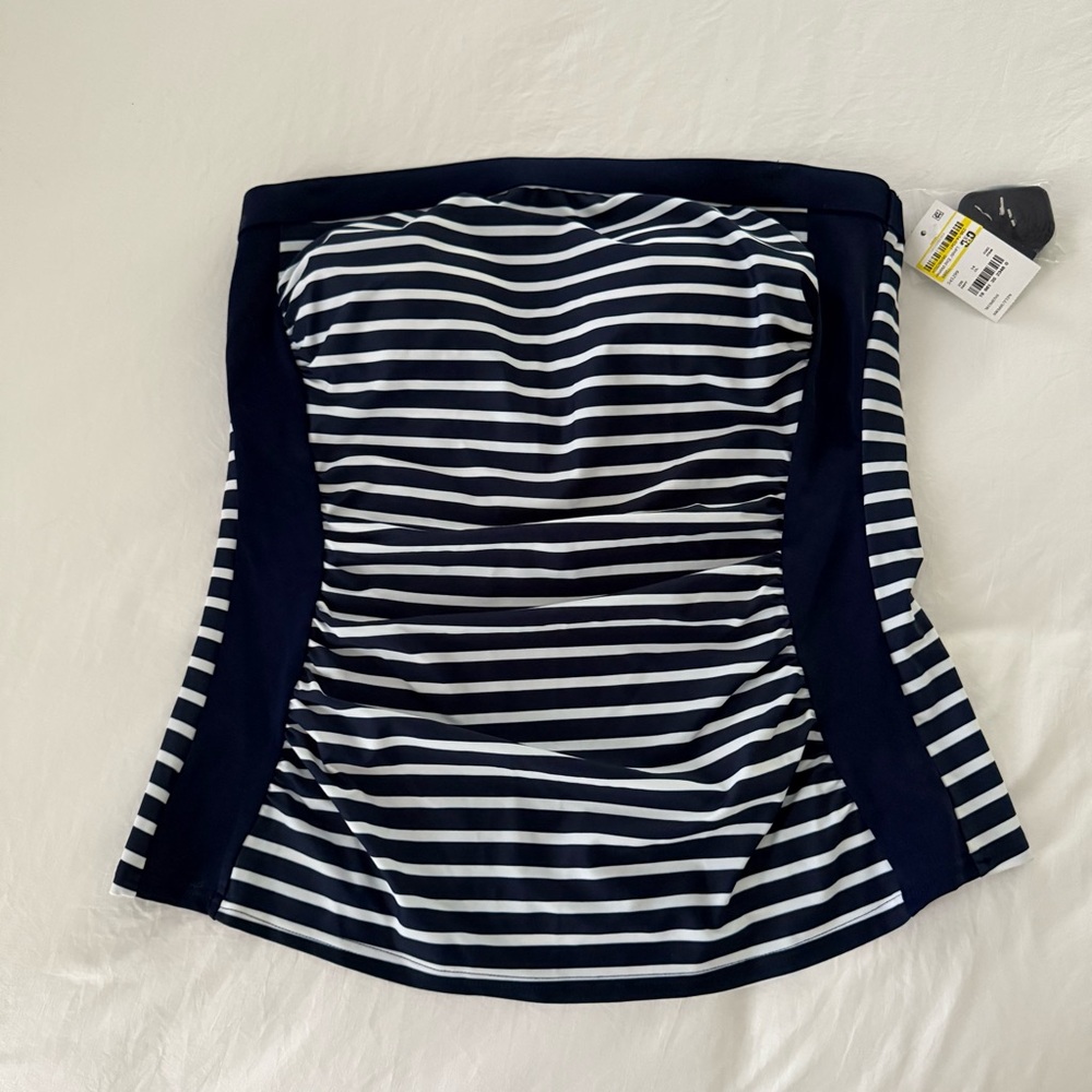 Lands End Bandeau Swim Tankini Top Sz 10-12